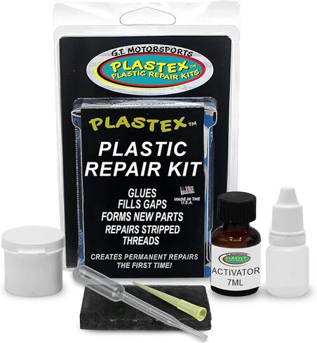 مجموعات إصلاح البلاستيك Plastex - لاصق بلاستيكي - صمغ بسهولة أو إصلاح أو إعادة تشكيل البلاستيك المكسور والألياف الزجاجية والخشب والمزيد! (طقم صغير الحجم للسفر باللون الأبيض) in Kuwait