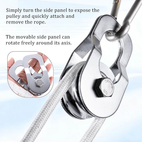 Heavy Duty Cable Snatch Pulley Block with 32FT Rope and Hook,Bearing Inside,for Garage,Attic,Kayak,Deer Hanging,Gym Equipment,800LB Lifting, 1 Pack in Saudi Arabia
