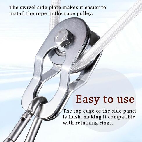 Heavy Duty Cable Snatch Pulley Block with 32FT Rope and Hook,Bearing Inside,for Garage,Attic,Kayak,Deer Hanging,Gym Equipment,800LB Lifting, 1 Pack in Saudi Arabia