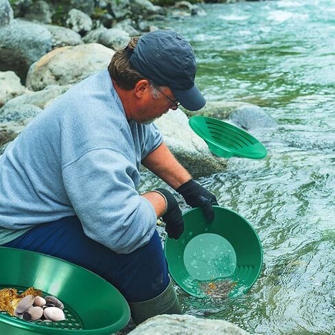 10 Inch Gold Panning Basin with Riffles Portable Prospecting Pan for River Creek Mining in Kuwait