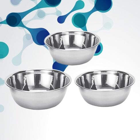 Multipurpose Bowls Sturdy Bowls 3pcs Stainless Steel for Medicine and Mixing, Easy Cleaning Metal Basins 12/14/16cm for Cotton Balls and Alcohol Suitable for Home and Labs in Kuwait