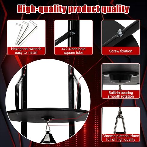 Hipicute Speed Bag Platform Kit - 24" Heavy Duty Wall Mount Boxing Equipment with 180°/360° Swivel Punching Ball for Home Gym, Professional Reaction Training & Fitness Workouts in Kuwait