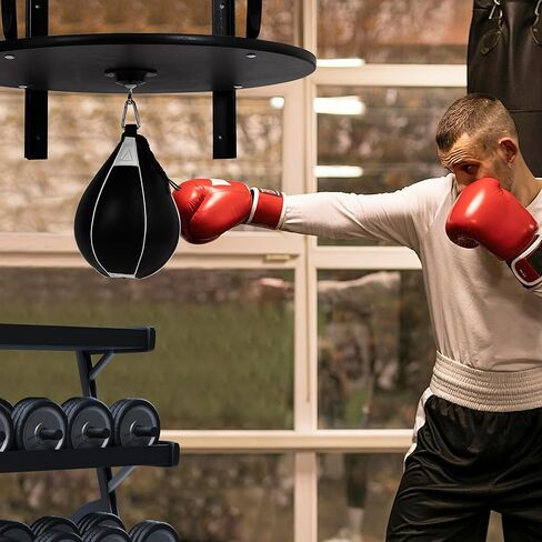 Hipicute Speed Bag Platform Kit - 24" Heavy Duty Wall Mount Boxing Equipment with 180°/360° Swivel Punching Ball for Home Gym, Professional Reaction Training & Fitness Workouts in Kuwait