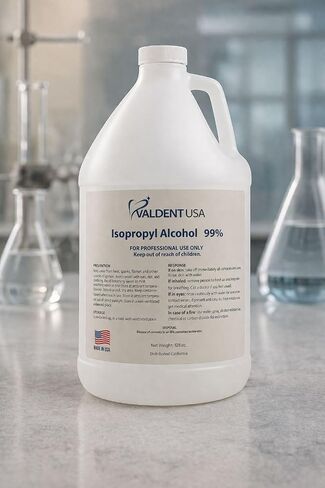 Valdent USA 99% كحول الأيزوبروبيل - محلول IPA عالي النقاء - 1 جالون - الاستخدام المختبري والمهني - حاوية واحدة in Kuwait