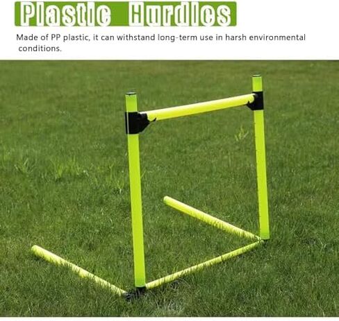 Height Adjustable Hurdles, Portable Jumping Hurdles Pole - 5 Pcs, 10-60cm Adjustable Agility Hurdle Training Equipment, Outdoor Sports Turf Obstacles Bar, Easy to Ins, A in Kuwait