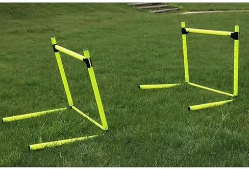 Height Adjustable Hurdles, Portable Jumping Hurdles Pole - 5 Pcs, 10-60cm Adjustable Agility Hurdle Training Equipment, Outdoor Sports Turf Obstacles Bar, Easy to Ins, A in Kuwait