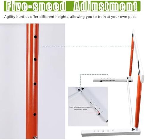 Height Adjustable Hurdles, 3 Pcs Agility Hurdles Training Equipment 30in - 42in, Professional Athletic Race Hurdling for Athlete/Coach, Adjustable Speed Training Pole, A in Kuwait