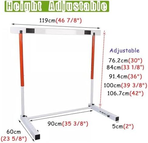Height Adjustable Hurdles, 3 Pcs Agility Hurdles Training Equipment 30in - 42in, Professional Athletic Race Hurdling for Athlete/Coach, Adjustable Speed Training Pole, A in Kuwait