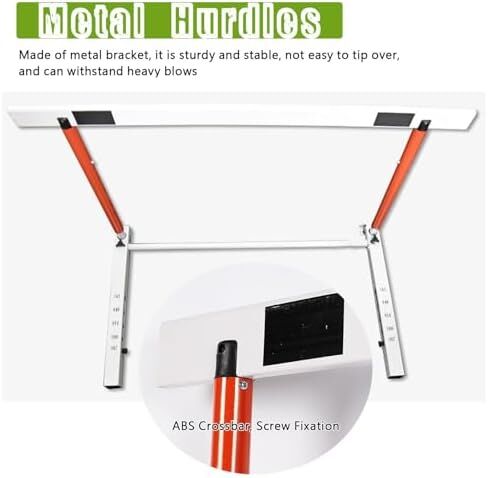 Height Adjustable Hurdles, 3 Pcs Agility Hurdles Training Equipment 30in - 42in, Professional Athletic Race Hurdling for Athlete/Coach, Adjustable Speed Training Pole, A in Kuwait