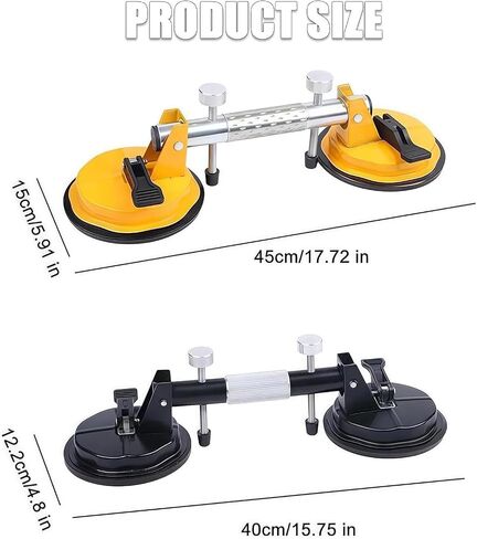 Granite Seam Setter - Professional Countertop Alignment Clamps with Adjustable Vacuum Suction - Seam Setter & Gap Repair Tool for Granite, Marble, Stone Slab & Glass(Yellow) in Kuwait