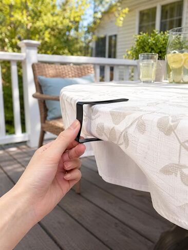Molaxhome Stainless Steel Tablecloth Clips Adjustable for 1.5 inch Thick Table Angle Clamps Table Cloth Holders (8, Black, one Size) in Kuwait