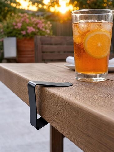 Molaxhome Stainless Steel Tablecloth Clips Adjustable for 1.5 inch Thick Table Angle Clamps Table Cloth Holders (8, Black, one Size) in Kuwait