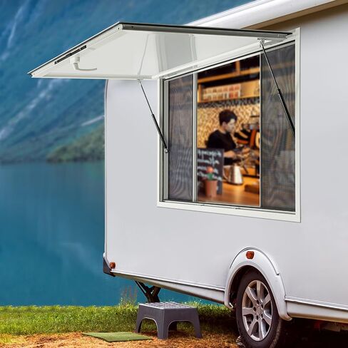 Serving Window for Food Trucks, Aluminum Alloy Food Truck Service Window, Concession Windows for Mobile Catering, Coffee Carts (60" W x 36" H Without Screens) in Kuwait