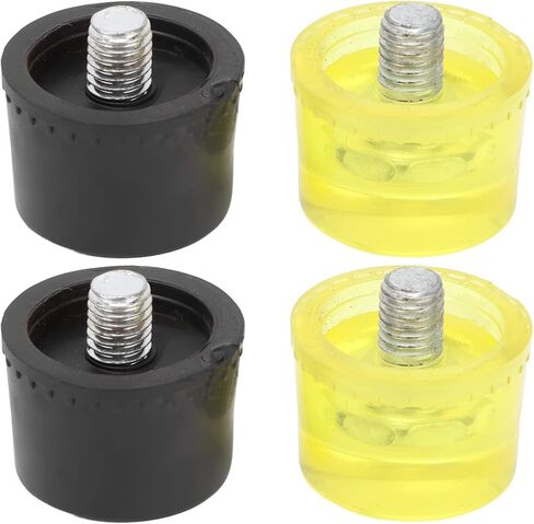 Rubber Striking Head, soft rubber durable lightweight non-slip minimizes surface damage easy change, Rubber Striking Head, for hammer replacement and mounting accessories, Yellow Black, 25mm in Kuwait