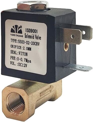DC 12V Normally Closed 2 Way 1/8" 7 bar Brass Water Solenoid Valve for Coffee Makers,Gas Heater, Medical Device Sterilization Equipment,Beverage Machine,etc in Kuwait