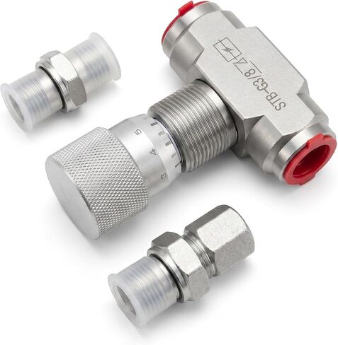 STB-G3/8 3/8" L08 Hydraulic Flow Control Valve Fit for 1-2 Ton Mini Excavator, Bidirectional Restrictor Valve w/Two-Sided Connectors in Kuwait