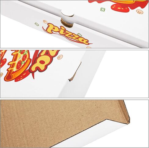 علب بيتزا Kingrol 35-Pack، ورق مقوى مموج أبيض، 10x10x2 بوصة، مقاومة للدهون، حاويات قابلة للتكديس للبيتزا، الكوكيز، هدايا الحفلات، استخدام المطاعم in Kuwait