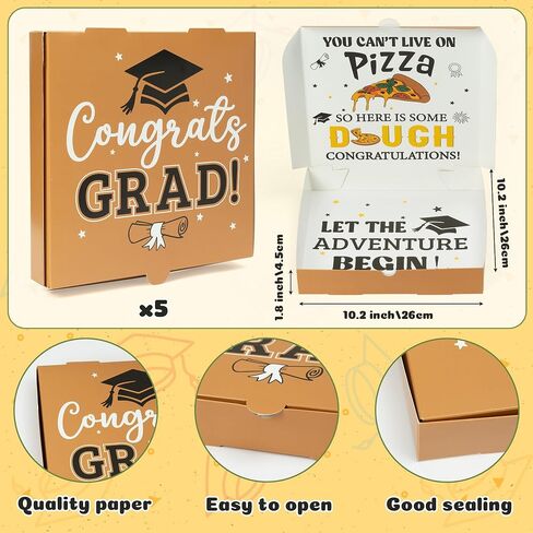 CJiangpo 5Pcs Graduation Pizza Money Box for Cash Gift, Funny Graduation Party Money Holder Congrats Grad Decorations, Surprise Gift Box for High School College Graduates Class of 2026 Party Supplies in Kuwait