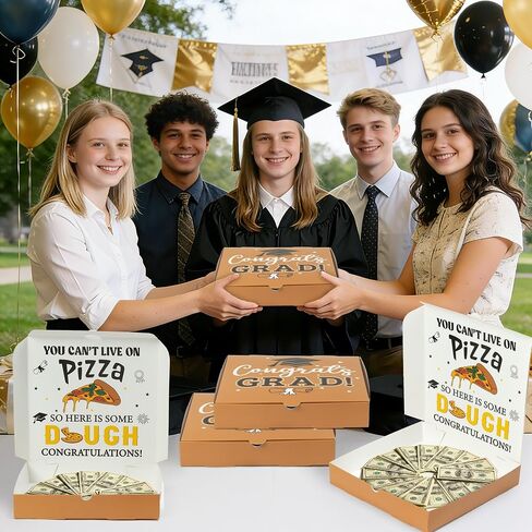 CJiangpo 5Pcs Graduation Pizza Money Box for Cash Gift, Funny Graduation Party Money Holder Congrats Grad Decorations, Surprise Gift Box for High School College Graduates Class of 2026 Party Supplies in Kuwait