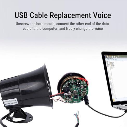 مكبر صوت PA Megaphone مدمج مكبر صوت عالي الصوت PA Siren 120dB 15W MP3 USB تبديل الصوت مدمج في العنصر النائب مع أوضاع تشغيل مسار واحد للطوارئ in Kuwait