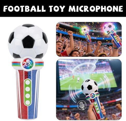 2026 World Soccer Cup Fan Cheer Microphone Toy, with 3 Cheer Sounds, Stadium Gameplays with Megaphone Echo, Recordable Sounds, 60 Flag Stickers for Kids in Kuwait