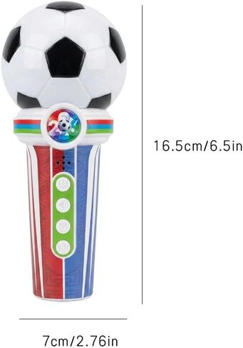 2026 World Soccer Cup Fan Cheer Microphone Toy, with 3 Cheer Sounds, Stadium Gameplays with Megaphone Echo, Recordable Sounds, 60 Flag Stickers for Kids in Kuwait