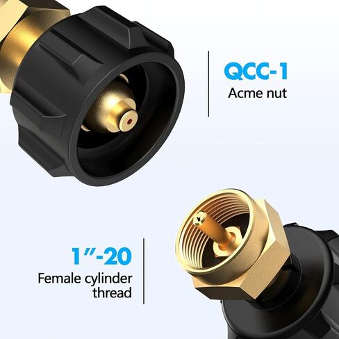 محول إعادة تعبئة البروبان لخزانات 1 رطل، مقرنة أسطوانة غاز LP QCC1 Type1، محول تعبئة نحاسي من 20 رطل إلى 1 رطل للاستعمال مرة واحدة in Kuwait
