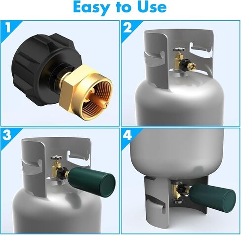 محول إعادة تعبئة البروبان لخزانات 1 رطل، مقرنة أسطوانة غاز LP QCC1 Type1، محول تعبئة نحاسي من 20 رطل إلى 1 رطل للاستعمال مرة واحدة in Kuwait