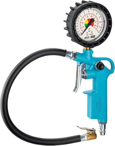 مقياس ضغط الإطارات Hazet 9041-1 I مقياس الضغط المدى: 0-174 PSI ، طول الخرطوم: 15.75 بوصة ، قطر مقياس الضغط: 2.48 بوصة in Kuwait