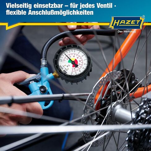 مقياس ضغط الإطارات Hazet 9041-1 I مقياس الضغط المدى: 0-174 PSI ، طول الخرطوم: 15.75 بوصة ، قطر مقياس الضغط: 2.48 بوصة in Kuwait