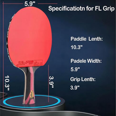 DHS Ping Pong Paddles,Table Tennis Racket with Hurricane 3 High Spin & Speed for Advanced Offensive Players, Flared Handle in Kuwait