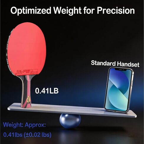 DHS Ping Pong Paddles,Table Tennis Racket with Hurricane 3 High Spin & Speed for Advanced Offensive Players, Flared Handle in Kuwait