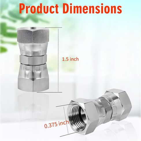JIC 304 اتحاد دوار أنثى من الفولاذ المقاوم للصدأ، 1/4 بوصة أنثى × 1/4 بوصة أنثى - خيط أنثى 0.39 بوصة in Kuwait