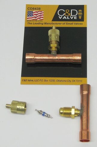 صمام تي شيرت للوصول إلى النحاس مقاس 3/8 بوصة CD8438، عبوة من 2 in Kuwait