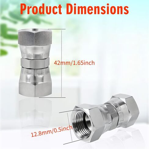 JIC 304 اتحاد دوار أنثى من الفولاذ المقاوم للصدأ، 3/8 بوصة أنثى × 3/8 بوصة أنثى - خيط أنثى 0.51 بوصة in Kuwait
