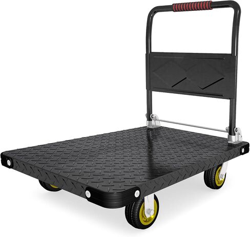 Platform Truck, Foldable Flatbed Cart Heavy Duty Push Cart Dolly Large Platform w/ 5'' Swivel Wheels 2000LBS Capacity Moving Hand Dolly for Groceries, Garage, Warehouse (35'' L x 22.5'' W) in Kuwait