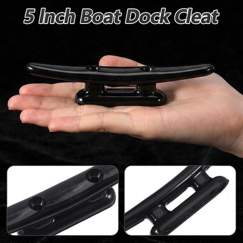 4PCS Boat Dock Cleats 5 Inch Black Nylon Boat Cleat Marine Grade Rope Cleat for Mooring, Pier, Canoe, Nautical Maritime Decor, Tie Down in Kuwait