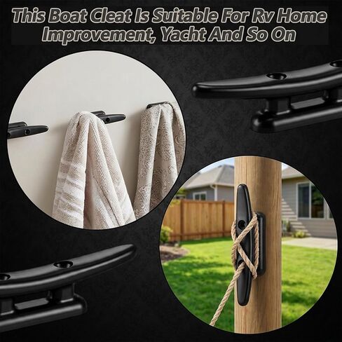 4PCS Boat Dock Cleats 5 Inch Black Nylon Boat Cleat Marine Grade Rope Cleat for Mooring, Pier, Canoe, Nautical Maritime Decor, Tie Down in Kuwait