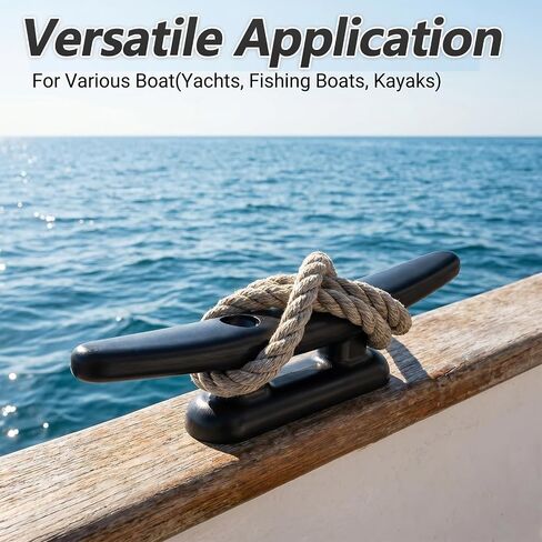 4PCS Boat Dock Cleats 5 Inch Black Nylon Boat Cleat Marine Grade Rope Cleat for Mooring, Pier, Canoe, Nautical Maritime Decor, Tie Down in Kuwait