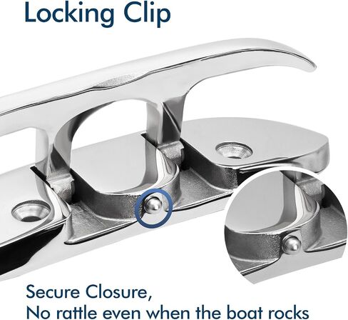 Stainless Steel Boat Cleat, 4.5" / 6" Marine Grade 316 Folding Cleats with Backing Plates, Flip Up Cleat for Dock Kayak Sailboat Yachts in Kuwait