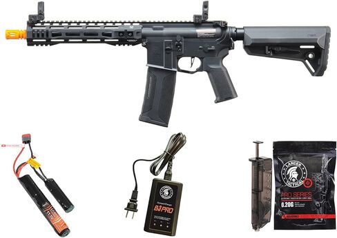 Lancer التكتيكية BG Defense Type A SPR Gen 4 10 "MLOK M4 AEG Rifle w/Nebula 2 ETU - البطارية والشاحن متضمنان in Kuwait