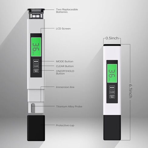 4 in 1 TDS Meter Digital Water Tester,Water Tester for Drinking Water,PPM Meter with TDS/EC/Temp(°C,°F) Function, TDS Water Tester for Home,Aquarium,Restaurant,OneSize in Kuwait