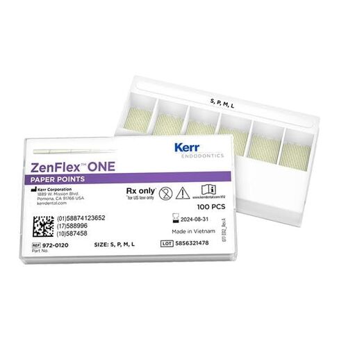كير الأسنان 972-0120 ZenFlex ONE نقاط ورق ماصة 100/Pk in Kuwait
