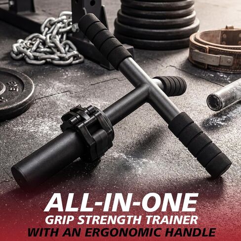 Forearm Strengthener and Wrist Exerciser Adjustable Alloy Steel Grip Trainer with 1 Clamp Hand Barbell Wrist Roller for Flexion Extension Workout Muscle Building Rehabilitation in Kuwait