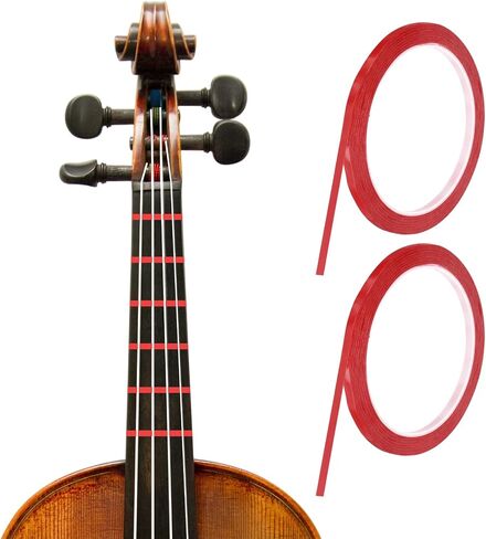 MECCANIXITY 216 ft 2 Rolls Violin Fingerboard Tapes 3mm Red Adhesive PET Cello Finger Guide Fingerboard Tape for Various Orchestra Instruments Fretboard Note Positions in Kuwait