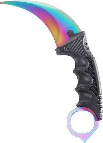 سكين التدريب TOPOINT Karambit بدون حافة القطع Karambit ممارسة سكين التدريب بدون أداة تدريب حافة القطع مع غمد للمبتدئين أداة تدريب آمنة 100% اللون: قوس قزح in Kuwait