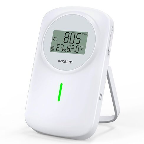 INKBIRD Air Quality Monitor Indoor Ndir 3 in 1 Meter | Detect Carbon Dioxide & Temperature & Humidity with Battery Powered | Sound System | for Home, Office, RV, Grow Tent (IAM-O2) in Kuwait