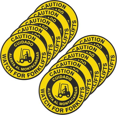 Dunzoom 10 Pcs Forklift Parking Area Sign Stickers 17 x 17 Inches Forklift Decal Floor Sign Self Adhesive Vinyl Waterproof Anti-slip Signage Sticker for Office Work Site Warehouse in Kuwait