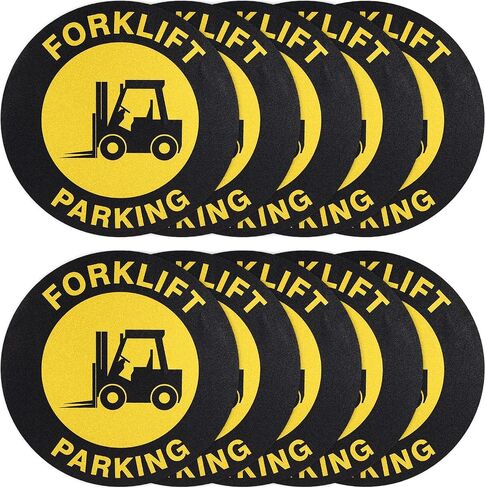 Dunzoom 10 Pcs Forklift Parking Area Sign Stickers 17 x 17 Inches Forklift Decal Floor Sign Self Adhesive Vinyl Waterproof Anti-slip Signage Sticker for Office Work Site Warehouse in Kuwait