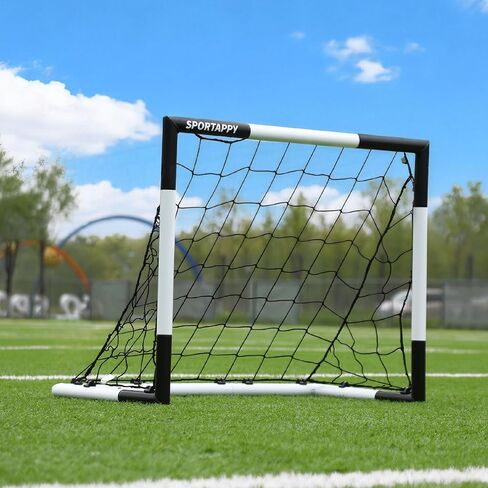 Metal Soccer Goal 3x2.5 FT - Heavy-Duty Outdoor Soccer Goal for Backyard Training - Weatherproof Goal Post with Carry Bag, Ground Stakes & Non-Slip Feet - Small Soccer Goal for Practice in Kuwait
